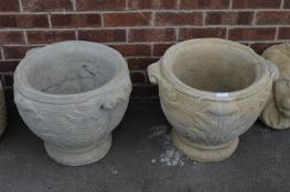 Pair of Large Concrete Garden Planters