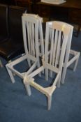 *Set of Four Grey Slatback Dining Chairs