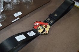 Leather Belt with Mario Buckle