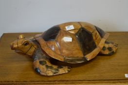 Large Carved Wood Turtle