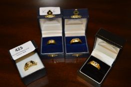 Four Dress Rings with Set with Stones