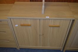 Light Oak Two Door Side Cabinet