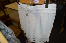 *Two Pairs of Ladies Shorts (White) Size: Small