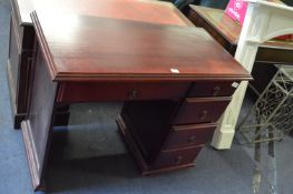 Rosewood Effect Single Pedestal Desk