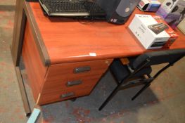 Rosewood Effect Desk with Three Drawers