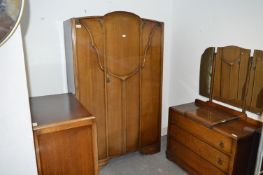 Oak Three PIece Bedroom Suite; Wardrobe, Dressing Table and a Tallboy