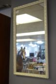 White and Gilt Framed Wall Mirror