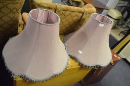 Two Purple Standard Lamp Shades