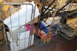 *Two Trolley Containing Various Shop Fittings, Advertisement Boards, Track LIghting, etc.