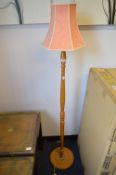 Beech Turned Standard Lamp and Shade
