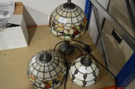 Tiffany Style Leaded Glass Table Lamp and Two Shades
