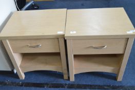 Pair of Light Oak Effect Side Cabinets