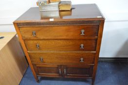 1940's Three Drawer Chest with Cabinet Doors
