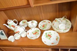 Strawberry Patterned Dinner and Tea Service