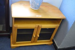 Pine TV Cabinet with Glazed Doors