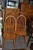 Set of Four Windsor Stickback Dining Chairs