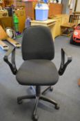 Black Upholstered Swivel Office Armchair