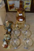 Babycham Glasses, Chinese Ornaments and Two Wade Bell's Decanters