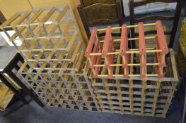 Four Pine and Metal Wine Racks