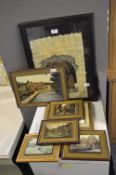 Selection of Framed Prints Including an Egyptian Papyrus Paper Print