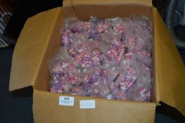 Box Lot Containing a Large Quantity of Beads (Pink and Purple)