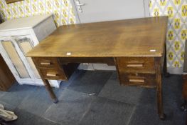 Oak Twin Four Drawer Desk