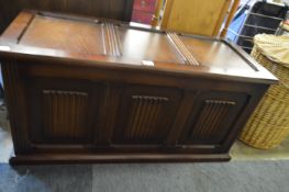 Oak Blanket Box With Linenfold Panels