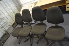Set of Four Swivel & Adjustable Office Armchairs