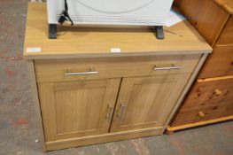 Light Oak Effect Side Unit with Single Drawer and Two Doors