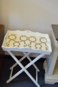 *White Serving Tray on Folding Legs