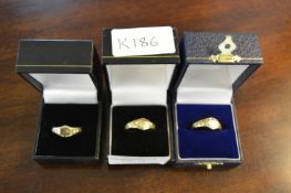 Three Costume Signet Rings