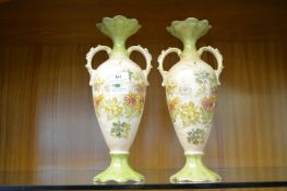 Pair of Early 20th Century Floral Patterned Vases