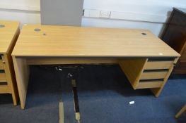 *Large Light Oak Single Pedestal Desk