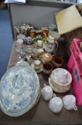 Quantity of Pottery Including; Japanese Tea Set, Hornsea Pottery, Thimbles, Teapot, etc.