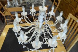 *White Twelve Branch Chandelier