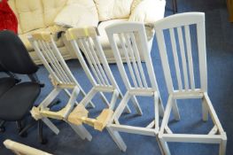 *Set of Four Grey Slatback Dining Chairs