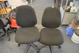 Pair of Black Swivel Office Chairs