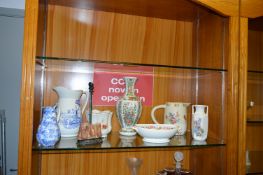 Pottery Including Decorative Vase, Jugs, Bowls and a Cast Iron Door Stop