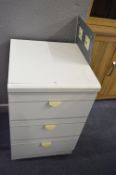 White Melamine Three Height Chest of Drawers