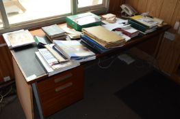 *Sapelli Mahogany Single Pedestal Desk with Inlet Leather Top