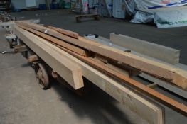 *Vintage Four Wheel Barrow with Assorted Lengths of Softwood Timber