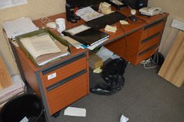 *Two Sapelli Mahogany Desks, Chairs and Assorted Sundries