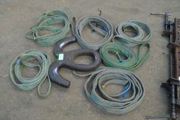 *Six 5m 2 Ton Lifting Straps and a Crane Hook