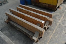*Six Wheel Flat Barrow with Four Wood Trestles