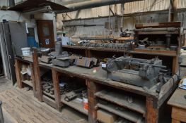 *Tool Setters Bench Complete With Various Moulder and Cutter Blocks to Suit Wadkin Moulder