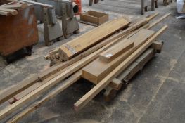 *Six Wheel Industrial Barrow Containing Assorted Lengths of Oak
