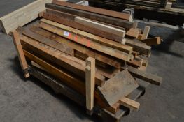 *Six Wheel Flat Wood Barrow Containing Assorted Timbers