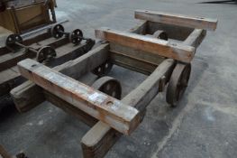 *Four Wheel Vintage Industrial Barrow on Cast Iron Wheels