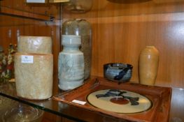 Japanese Studio Pottery Vases and a Dish
