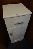 White Laminated Side Cabinet with Single Drawer